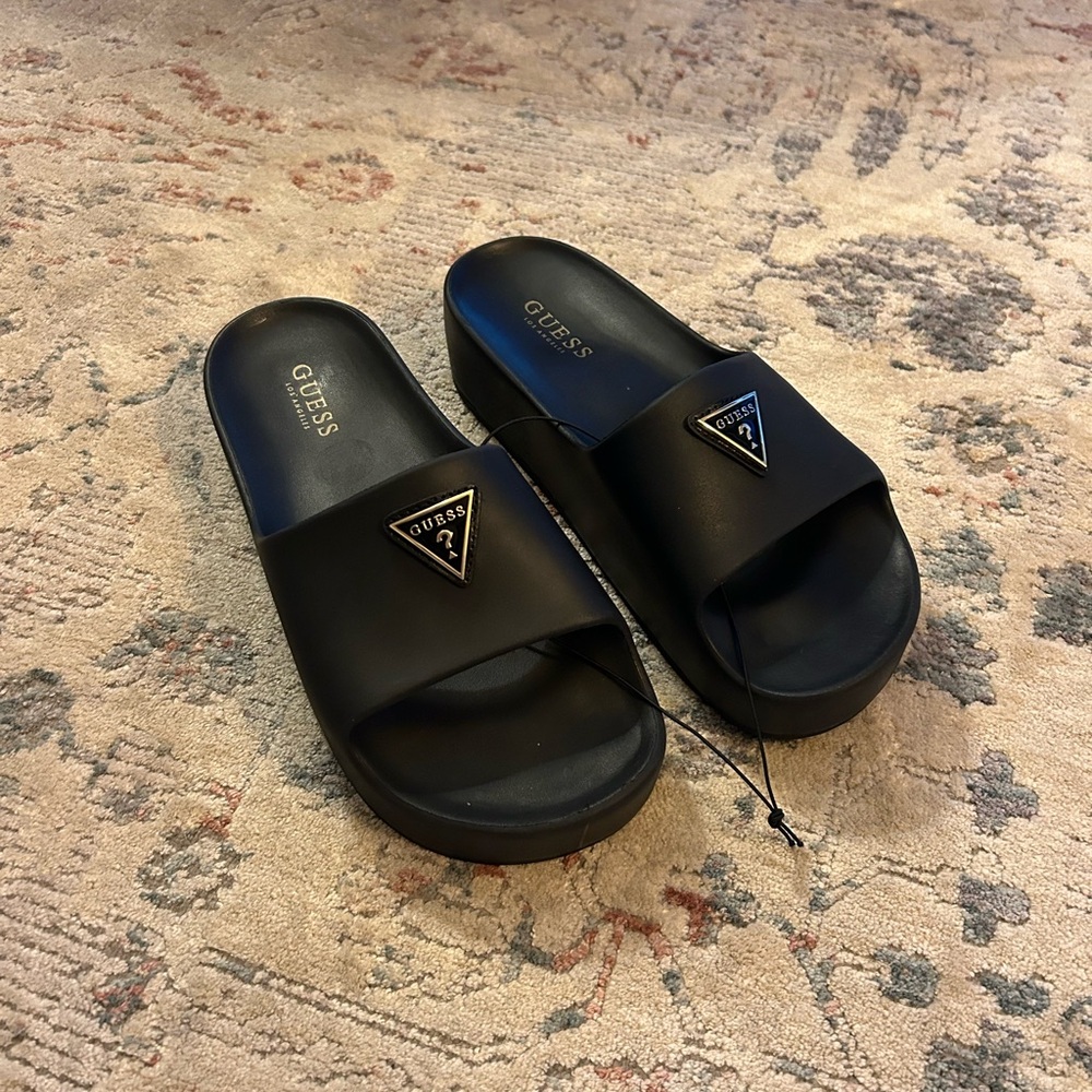 GUESS Black Slide Sandals